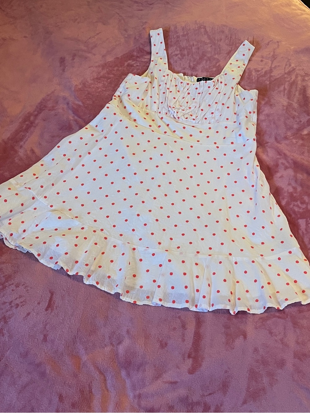 Matix Clothing Company White Dress with Red Polka Dots